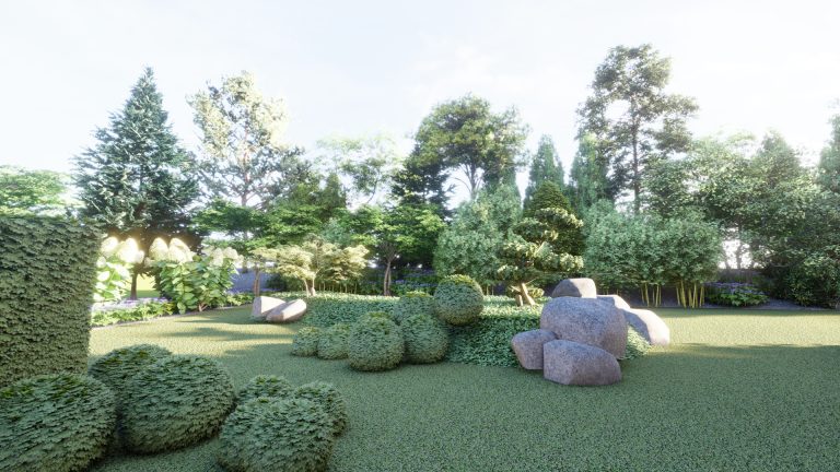 Projekt przestrzeni: Ogród z bambusami